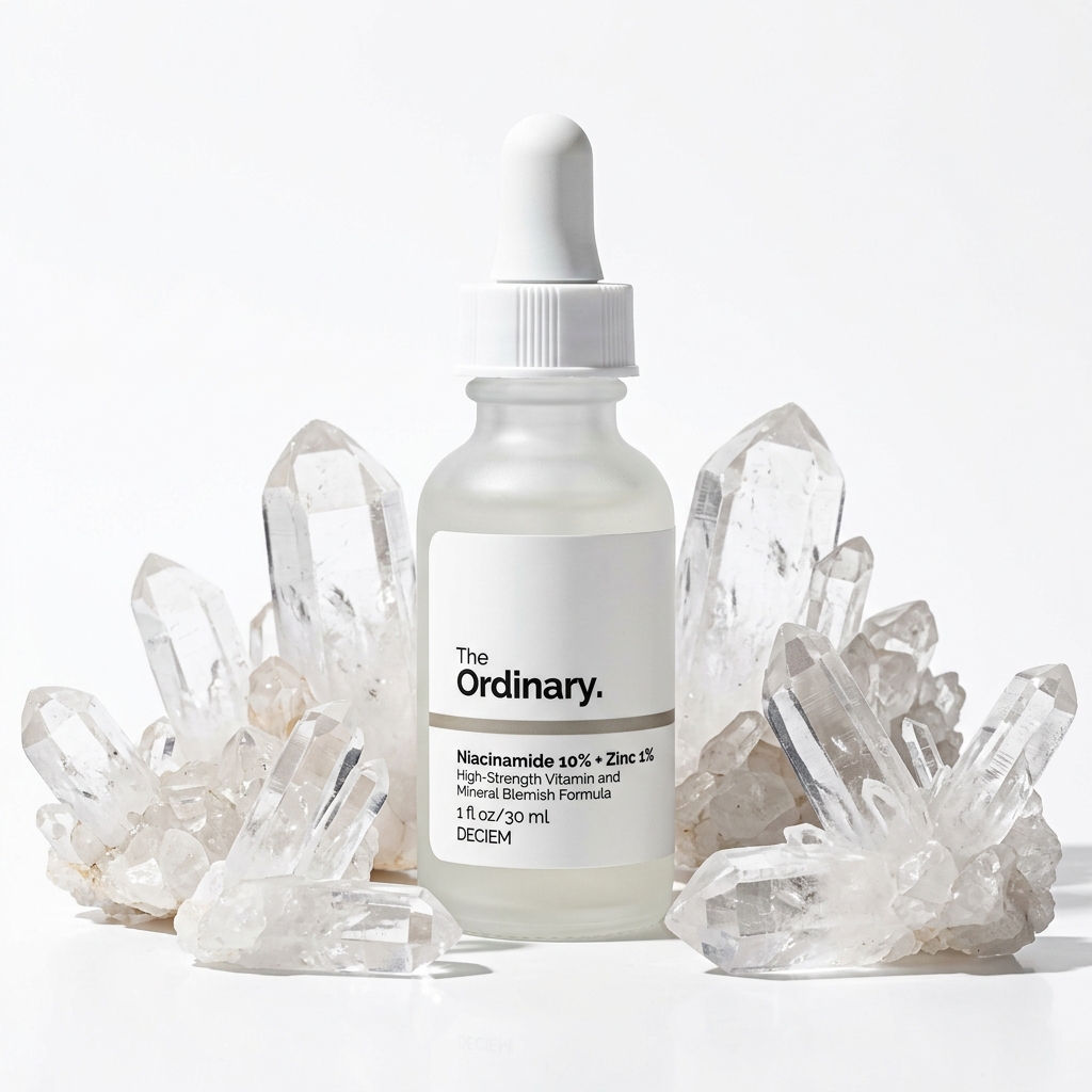 Serum bottle with crystals